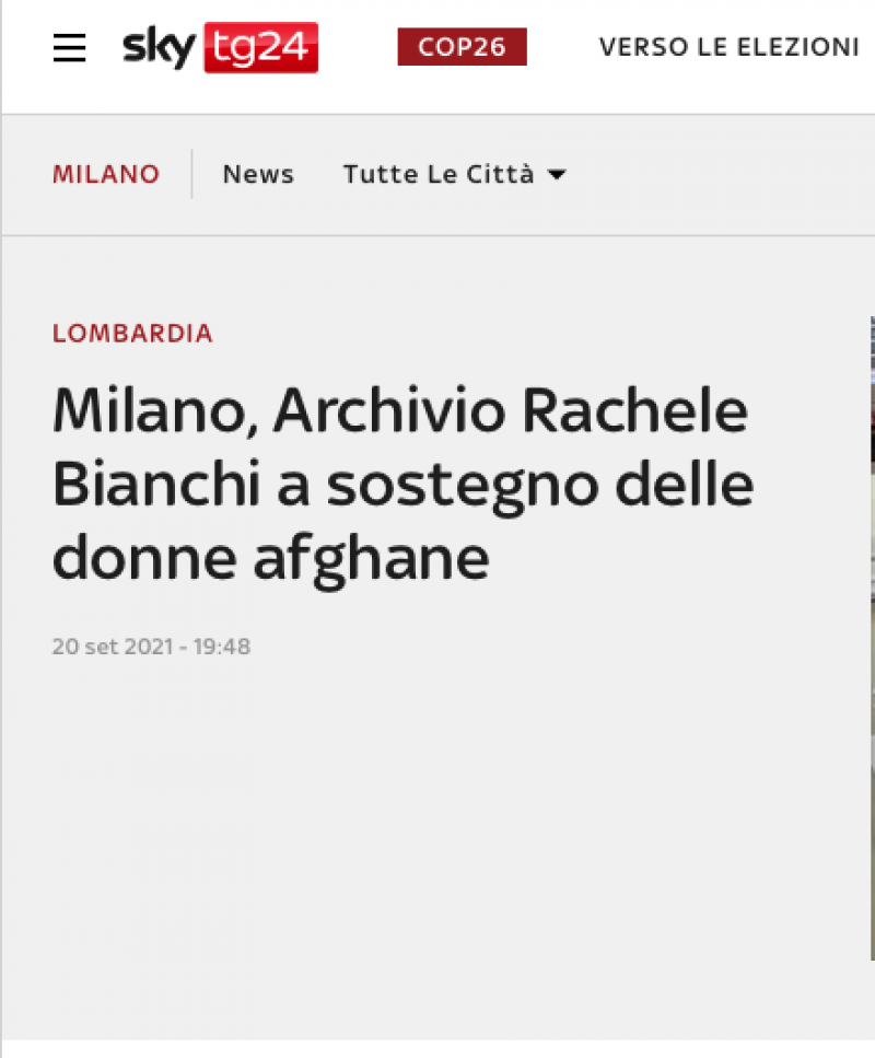 Sky TG 24 :Milano, Archivio Rachele Bianchi a sostegno delle donne afghane